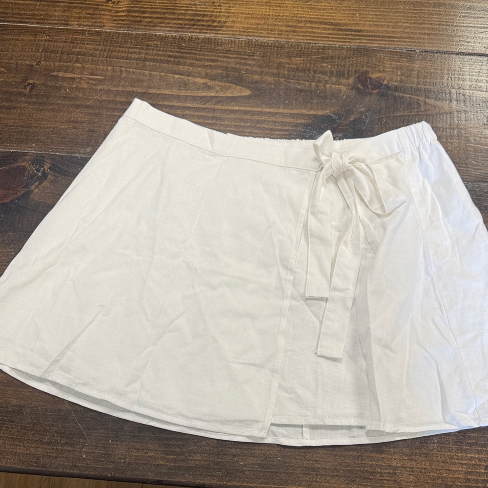 a new day White Tie-Front Mini Skirt size XL